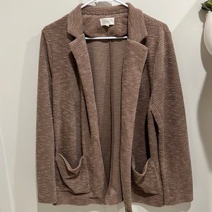 Mellóday blazer sweater. Mauve/brown. Size larger.